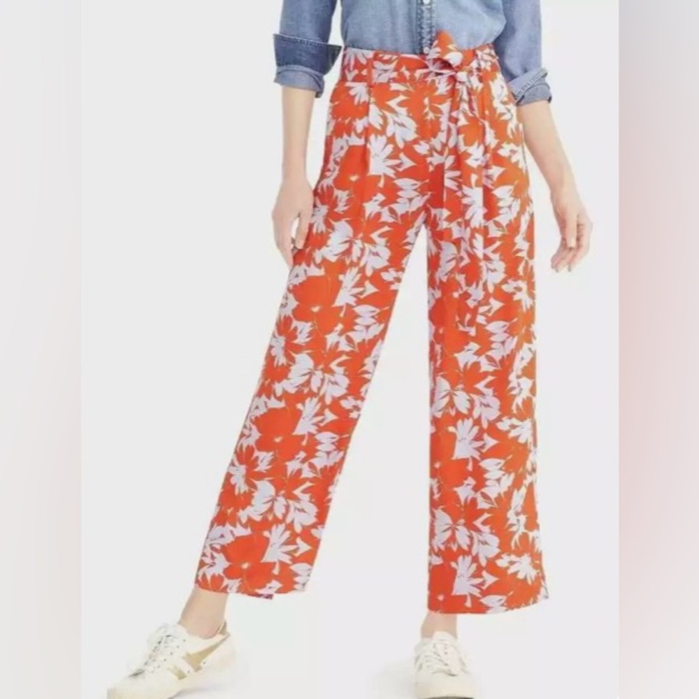 J.Crew Wide Leg Pants Size 6Tall in Ratti Falling Leaves Print